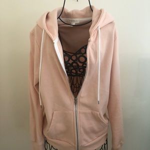 Forever 21 light pink zip up hoodie